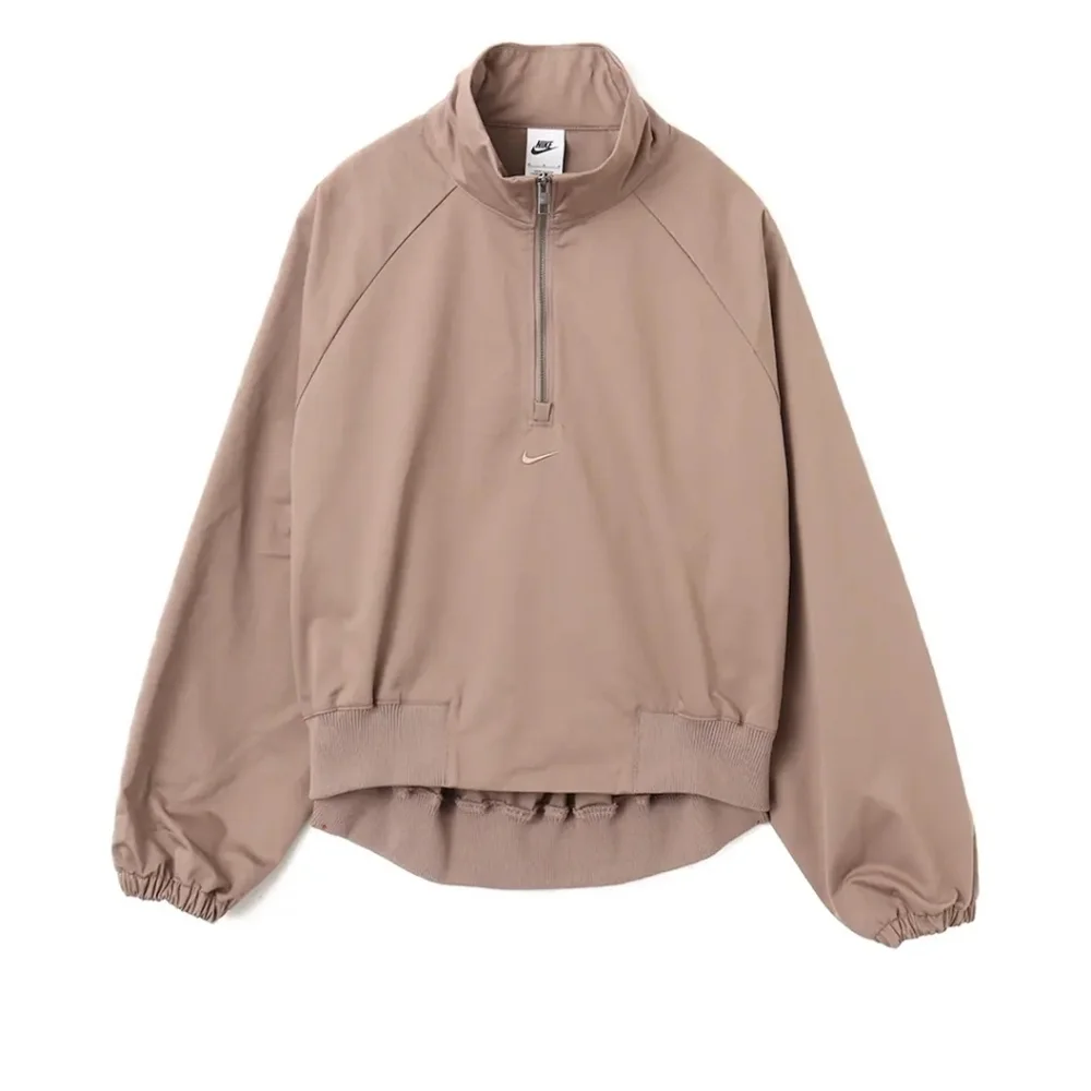 Nike Women's Sportwear Oversized 1/4 Zip Twill Top-Brown Long Sleeve Sz Med NWT